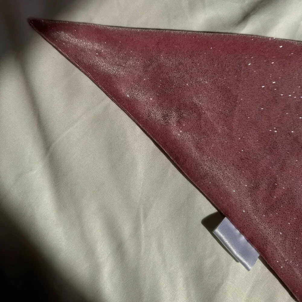 EUC, Solie & Co. Sparkly Berry Pink Faux Velvet Dog Bandana, Size Small